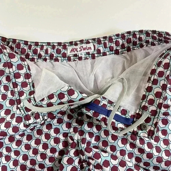 Mr Swim Trunks Geometric Pattern Men's Size XL Board Shorts Pockets & Zip Fly - Picture 3 of 14